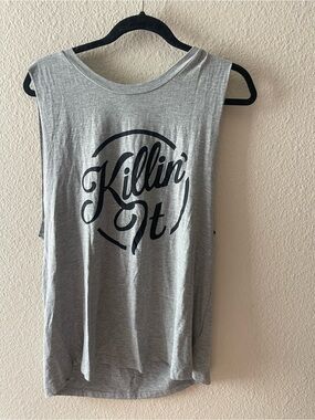 Rosa Couture Gray Muscle Tee with Black 'Killin' It' Graphic